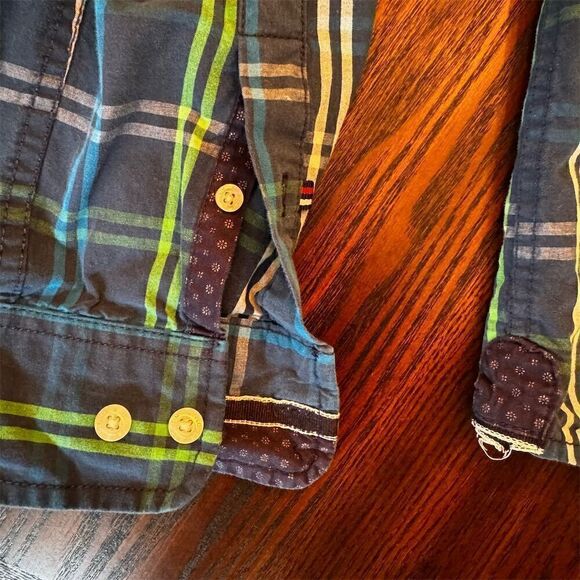 Denim‎ & Flower Men's XL Blue Plaid Long Sleeve Button-Up Shirt - Picture 4 of 5